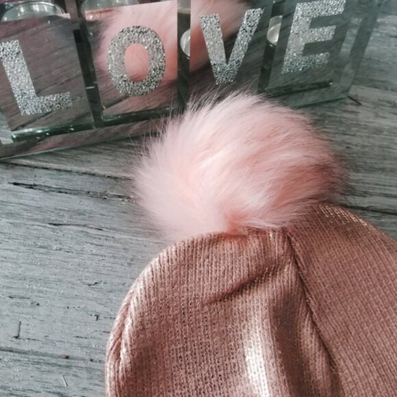 ELIZA Metallic Hat Beanie - Pink - Picture 3 of 8
